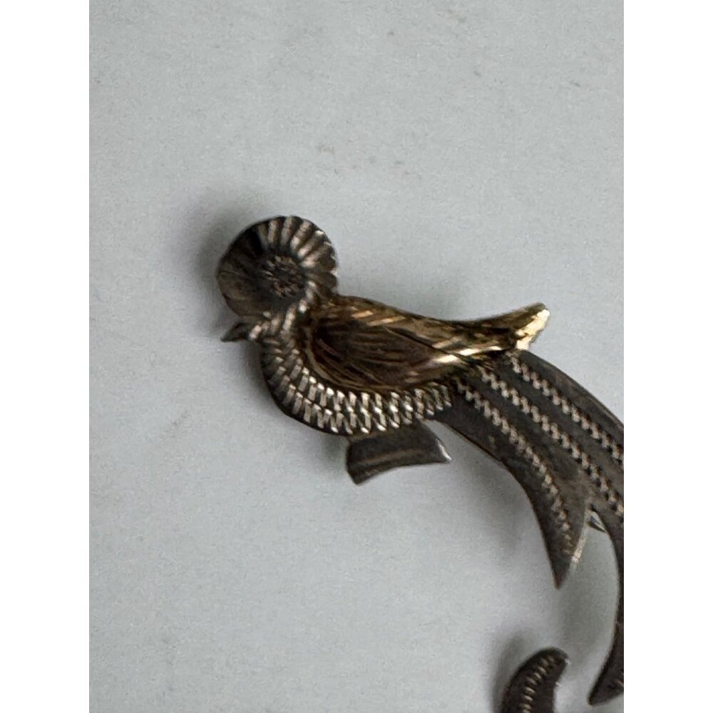 Vintage Sterling Silver Bird Brooch Pin Intricate Design 925 1 1/4" 1.25g - Picture 4 of 12